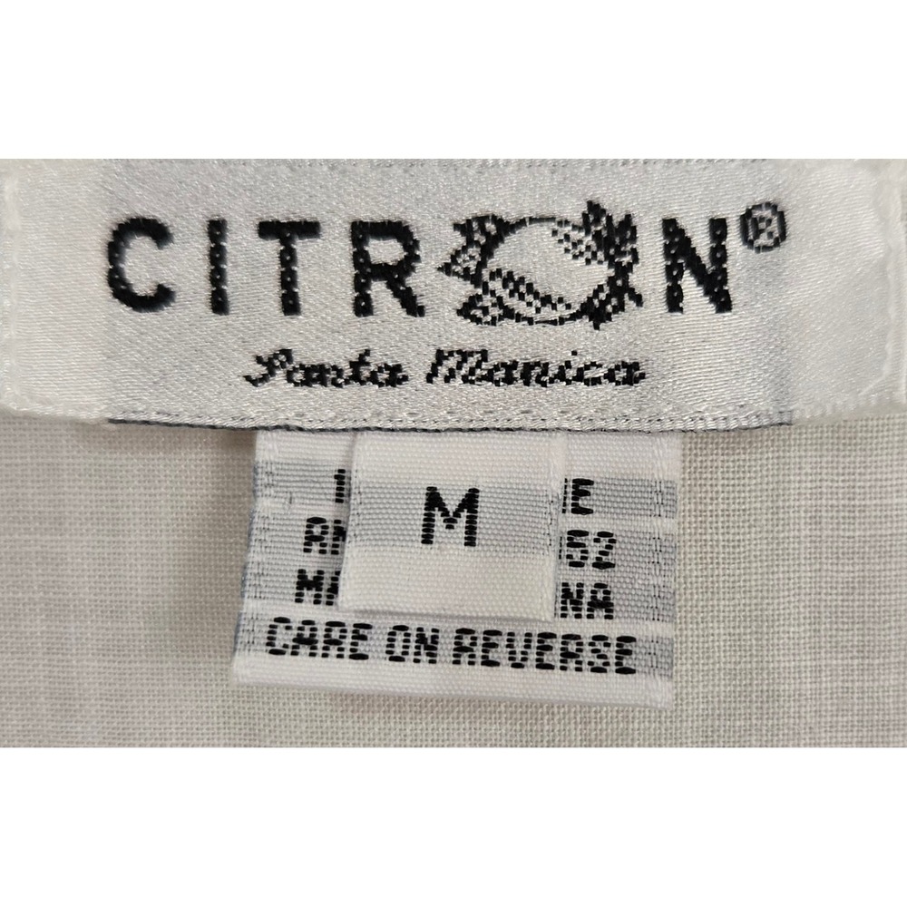 Citron Artsy Ramie Floral Butterfly Beaded Frog Button Kimono Tunic Women's M - Picture 8 of 9